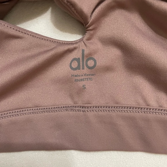NWOT Alo Yoga Peak Bra Dust Pink Brown Tones Size S - Picture 5 of 8
